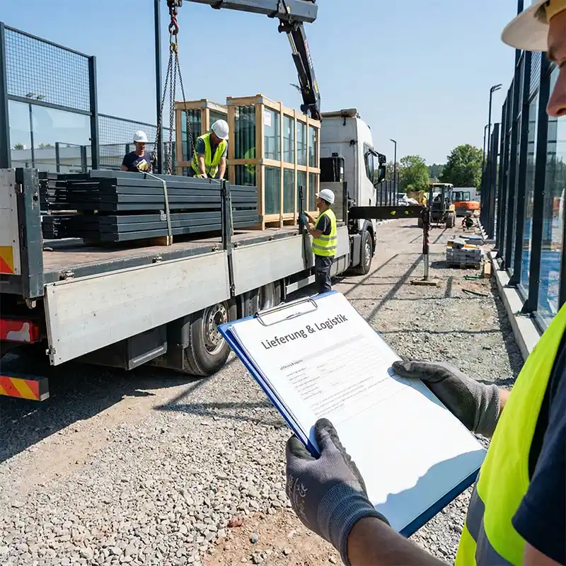 Lieferung & Logistik der Court-Module